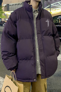 美式重磅羽绒服冬季宽松立领棉衣男保暖大码面包服外套MF9606/P90图片