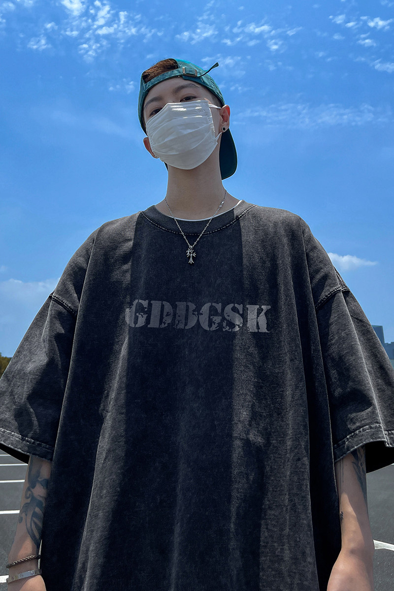 水洗重磅新款夏季流行卡通短袖T恤男生大码打底衫体恤DT3012/P35,男装T恤,电商B316