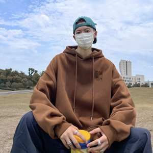 已注册/秋季美式港风加绒卫衣男上衣打底衫外套WY9155/P50加绒P55图片