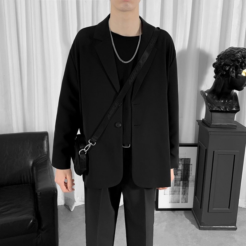 2025秋季新款港风痞帅西装男韩版宽松外套大码休闲西服XZ4388/P85,男装西服,电商B316