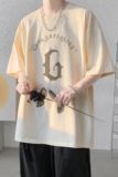 已注册/夏季新卡其色英文字母短袖T恤男体恤打底衫DT3218/P25，男装T恤，电商B316