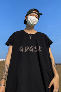 已注册/夏季黑色大码文艺风背心男运动坎肩打底衫 BX7122/P25图片