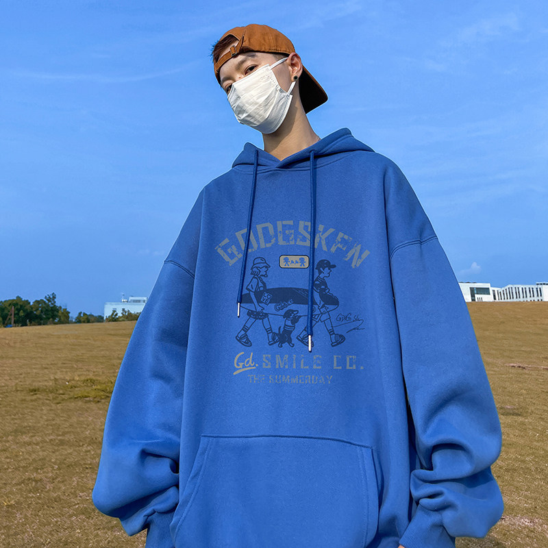 已注册/秋季港风休闲连帽卫衣男生宽松大码打底衫WY9219/P50,男装卫衣,电商B316