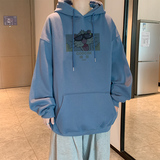 已注册/秋季流行简约印花卫衣男生宽松连帽外套WY9424/P45加绒P50，男装卫衣，电商B316