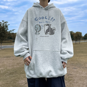 已注册/秋季外景连帽卫衣男宽松打底衫外套港风WY9145/P50加绒P55图片