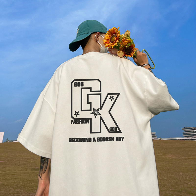 已注册/夏季黑色复古百搭短袖T恤男宽松体恤打底衫DT2080/P25,男装T恤,电商B316