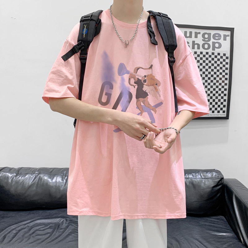 已注册/夏季丘比特印花短袖T恤男生宽松体恤打底衫DT3757/P25,男装T恤,电商B316