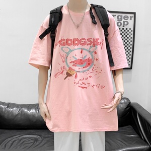 已注册/微笑的恶魔夏季印花短袖T恤男大码半袖港风体恤DT5686/P25图片
