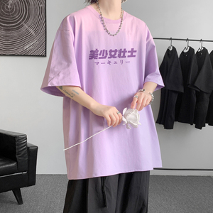 已注册/夏季趣味印花潮牌短袖T恤男宽松体恤打底衫DT2533/P25图片