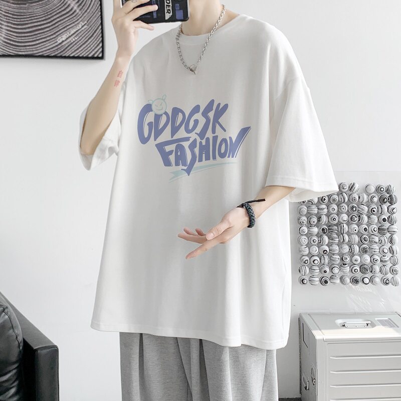 已注册/2025夏季新款印花短袖T恤男女港风大码半袖体恤DT6838/P25图片
