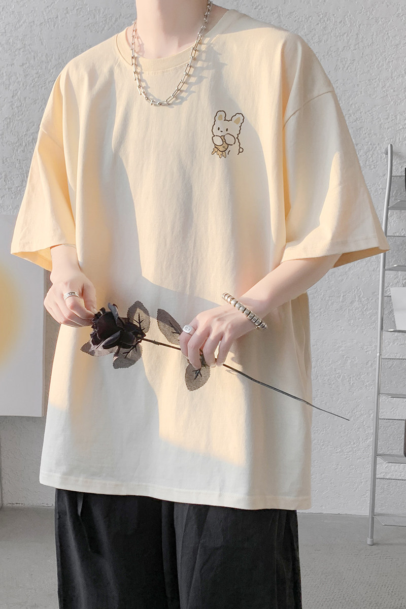 已注册/夏季日系卡通半袖短袖T恤男宽松体恤打底衫DT5105/P25,男装T恤,电商B316