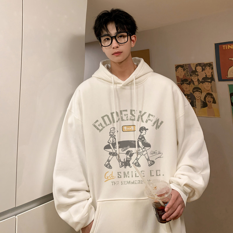 已注册/秋新大码连帽卫衣男生通勤风打底衫WY1818/P50加绒P55,男装卫衣,电商B316