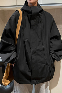 秋冬季百搭黑色潮流情侣冲锋衣男生大码夹克外套 JK2865/P100图片