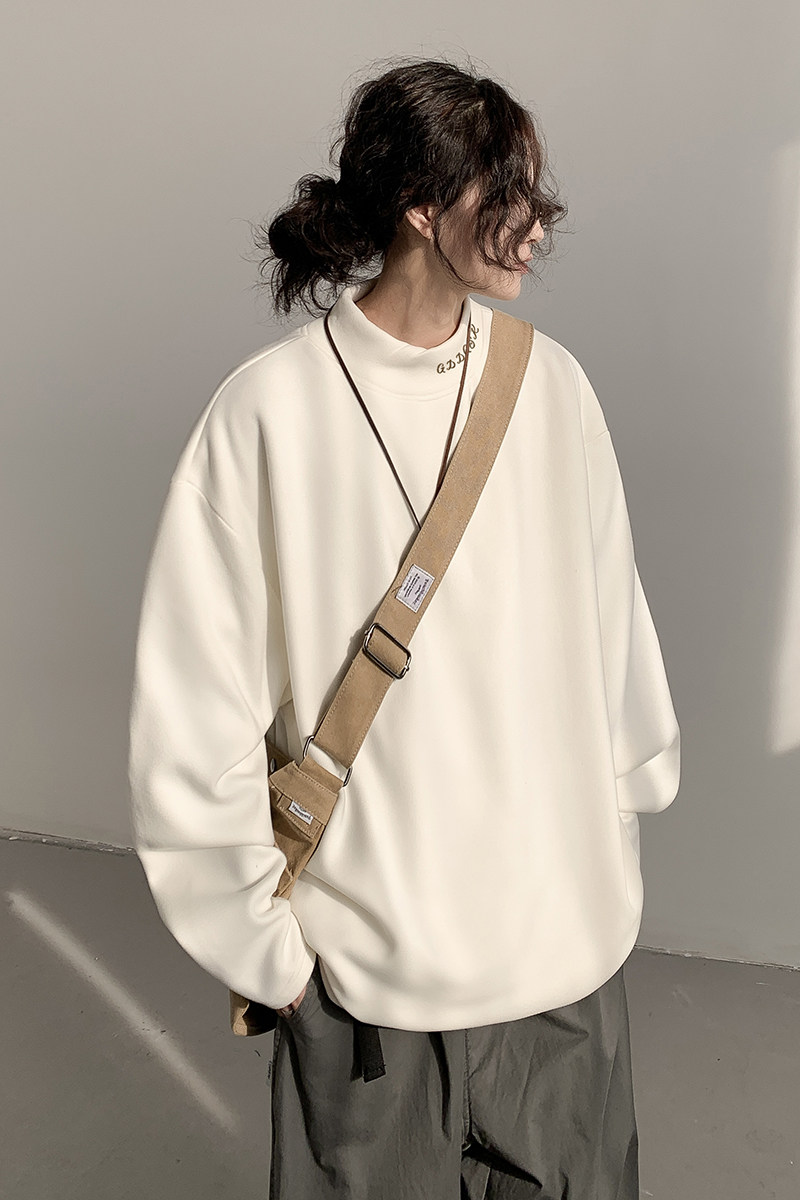 已注册/秋冬新款打底衫宽松中领卫衣男休闲大码长袖T恤WY9575/P28,男装卫衣,电商B316