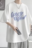 夏季新印花短袖T恤男港风宽松半袖体恤情侣打底衫DT6838/P25，男装T恤，电商B316