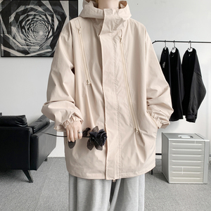 秋冬季防水情侣宽松流行冲锋衣男生连帽夹克外套 JK2865/P100图片