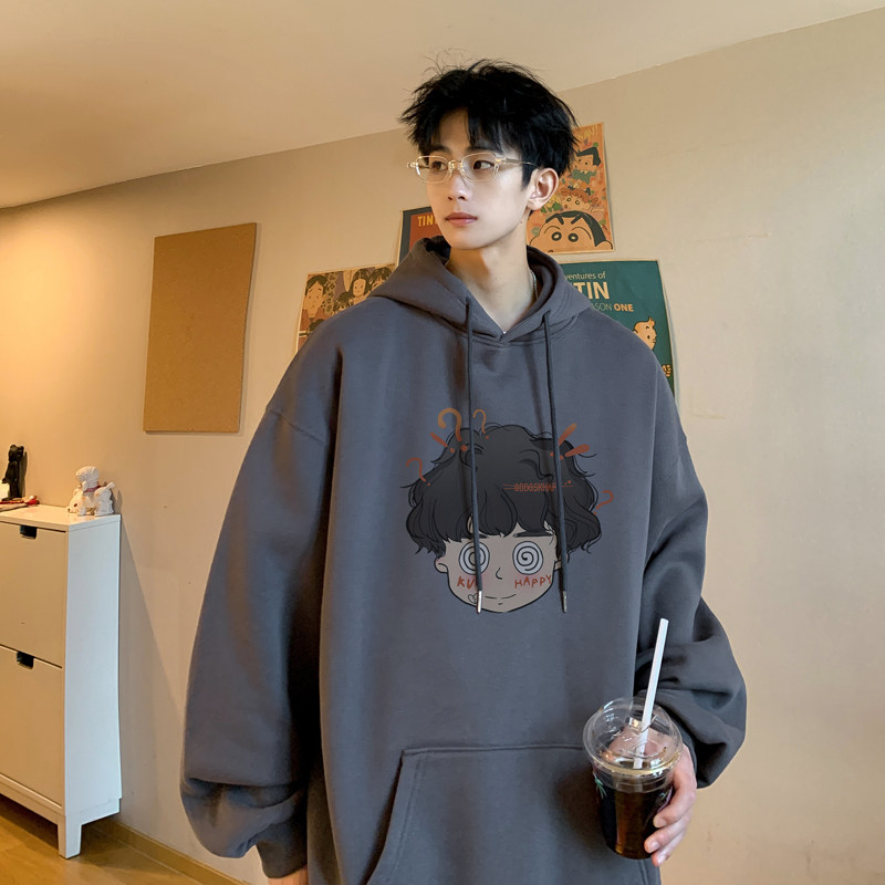 已注册/华棉秋季卡通休闲连帽卫衣男打底衫大码WY9220/P45加绒P50,男装卫衣,电商B316