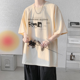 已注册/夏季内景纯棉重磅印花宽松短袖T恤男圆领体恤衫DT9651/P25，男装T恤，电商B316