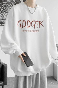 已注册/秋季重磅棉卫衣男圆领大码T恤打底衫情侣外套女WY6663/P35图片
