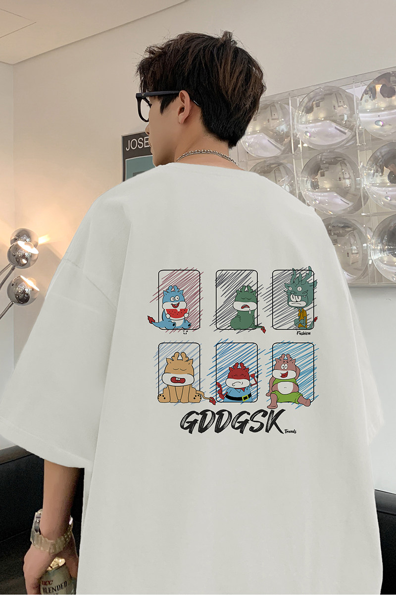 已注册/夏季印花简约内搭短袖T恤宽松男体恤打底衫DT8764/P25,男装T恤,电商B316