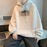 已注册/秋季流行简约印花卫衣男生宽松连帽外套WY9424/P45加绒P50，男装卫衣，电商B316