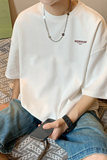 已注册/夏季文艺字母印花短袖T恤男宽松体恤打底衫DT6166/P25，男装T恤，电商B316
