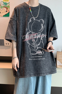 水洗重磅新款夏季休闲运动风短袖T恤男大码打底衫体恤 DT7269/P35图片