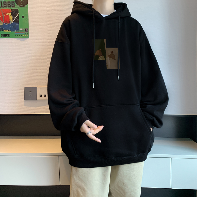 已注册/秋季潮流百搭卫衣男宽松连帽打底衫外套WY9173/P45加绒P50，男装卫衣，电商B316