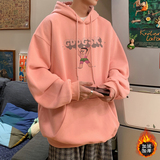 已注册/秋季新款印花连帽卫衣男潮宽松外套青年WY9513/P45加绒P50，男装卫衣，电商B316