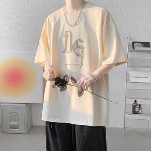 已注册/夏季日系复古通勤短袖T恤男宽松体恤打底衫DT3377/P25图片