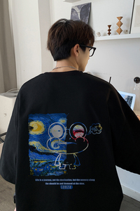 已注册/夏季黑色短袖T恤男生宽松经典款体恤打底衫DT3098/P25图片