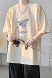 已注册/夏季港风印花圆领短袖T恤宽松男体恤打底衫DT2035/P25，男装T恤，电商B316