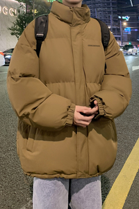 冬季宽松休闲面包服男潮大码保暖棉衣情侣立领加厚外套MF9370/P90图片