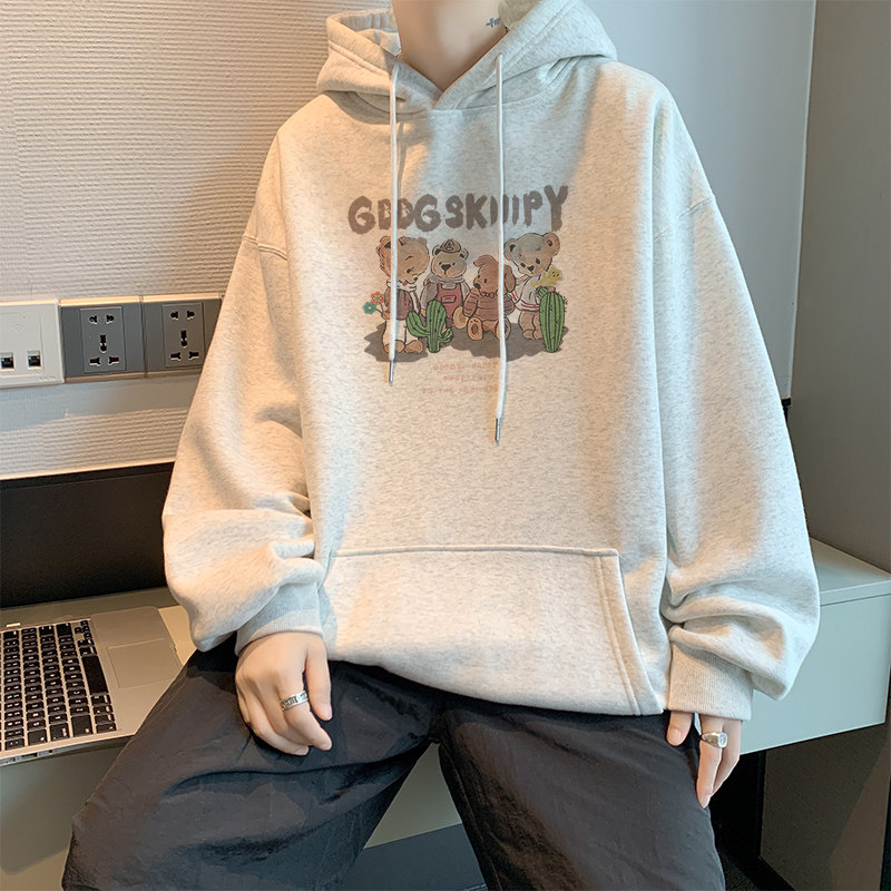 已注册/秋季高街潮流加厚卫衣男生宽松连帽外套WY9419/P45加绒P50图片