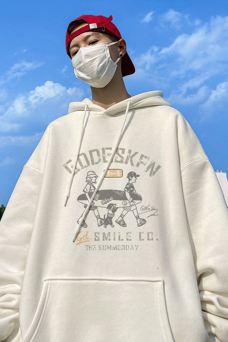 已注册/秋季情侣印花连帽卫衣男生宽松大码打底衫WY9219/P50,男装卫衣,电商B316