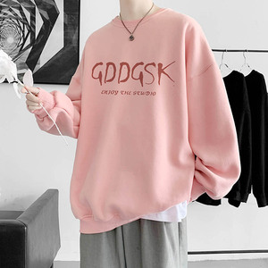 已注册/秋季字母印花卫衣男圆领大码打底衫情侣外套女WY6663/P35图片