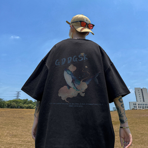 已注册/夏季文艺复古短袖T恤男宽松运动体恤打底衫DT1080/P25图片