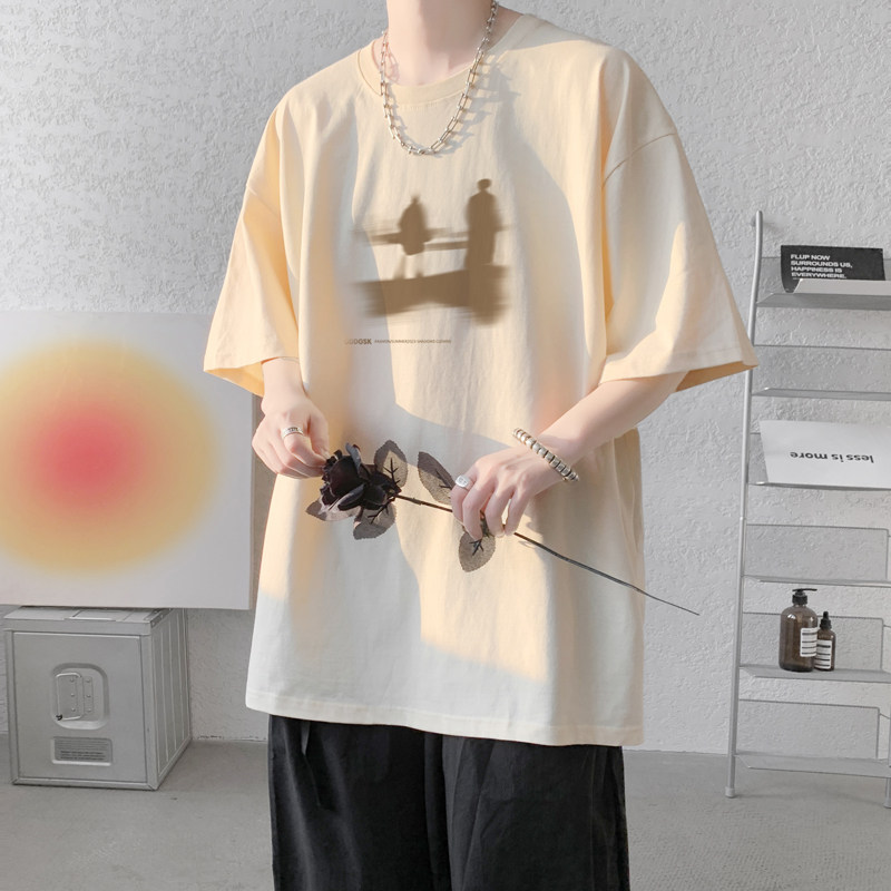 已注册/夏季文艺复古内搭短袖T恤男宽松体恤打底衫DT8825/P25,男装T恤,电商B316