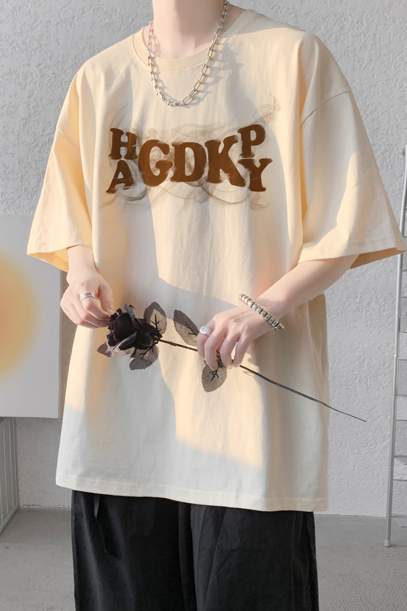 已注册/夏季新港风印花短袖T恤男生纯棉体恤打底衫DT3586/P25,男装T恤,电商B316