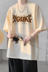 已注册/夏季新港风印花短袖T恤男生纯棉体恤打底衫DT3586/P25图片
