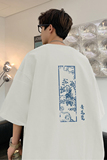 已注册/夏季文艺图案印花短袖T恤男宽松体恤打底衫DT2997/P25，男装T恤，电商B316