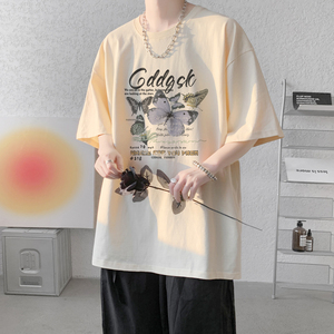 已注册/夏季美式大码印花短袖T恤男情侣体恤打底衫DT2944/P25图片