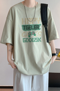 已注册/夏季休闲大码文艺风短袖T恤男生体恤打底衫DT8720/P25图片