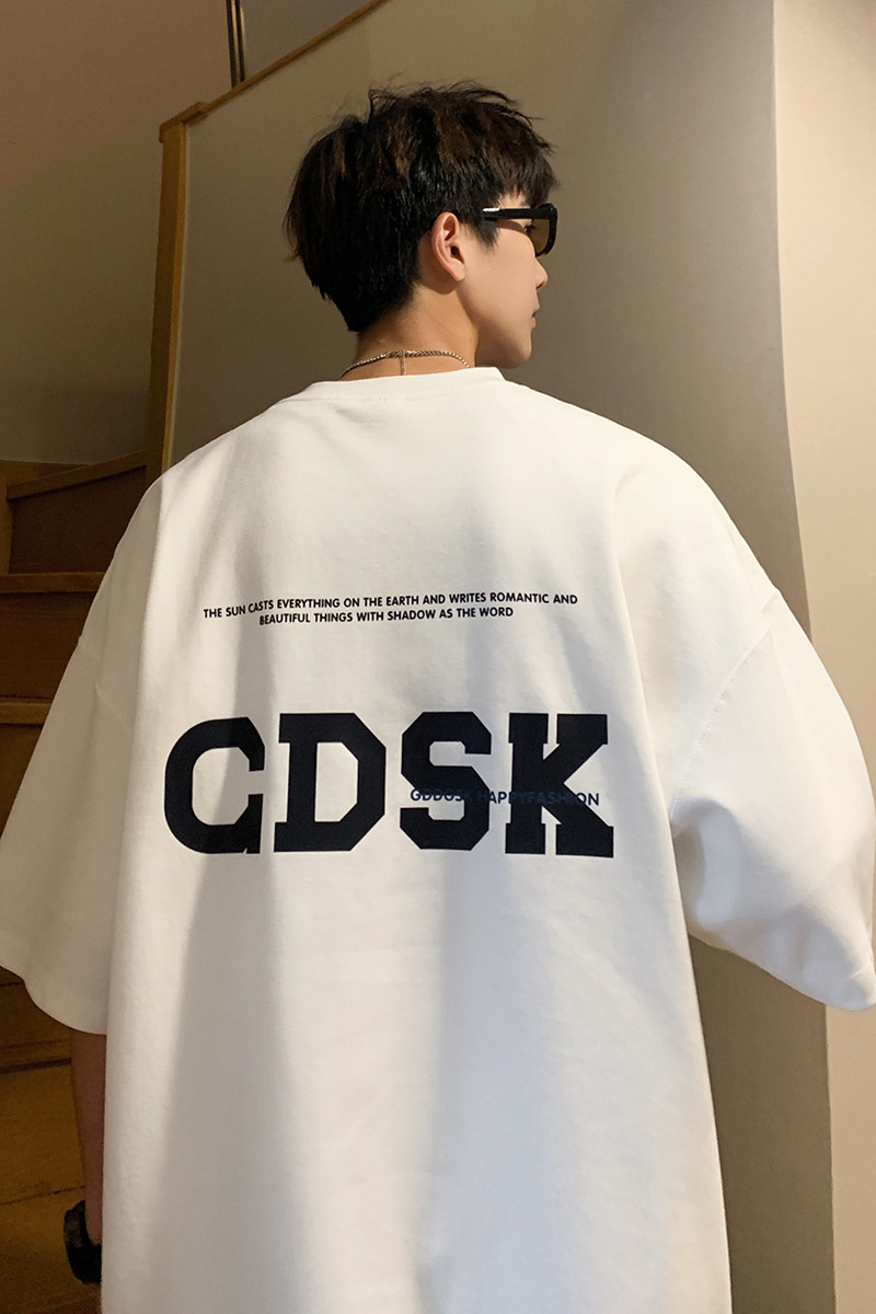 已注册/夏季圆领港风纯棉短袖T恤男情侣体恤打底衫DT5336/P25,男装T恤,电商B316