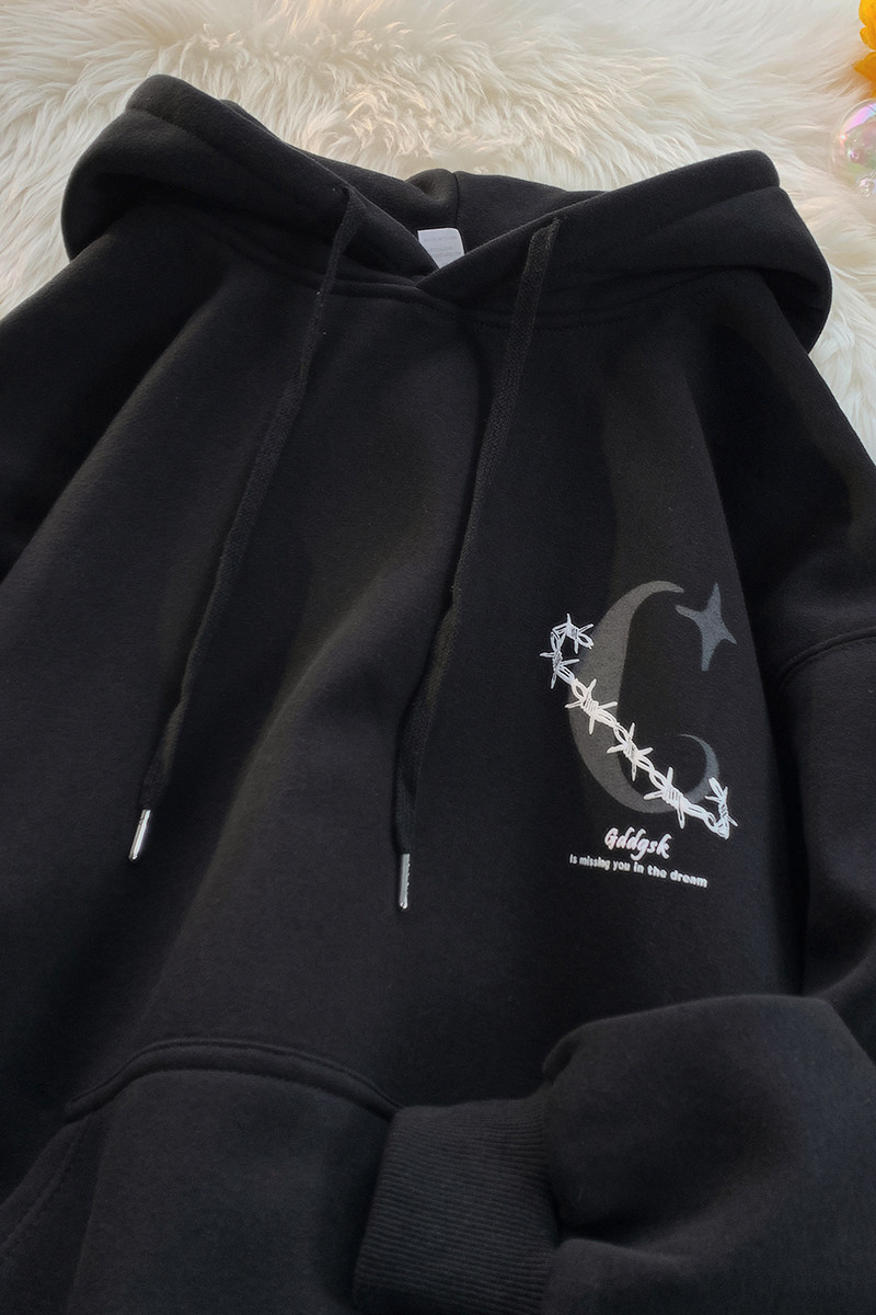 已注册/秋季新荆棘月亮印花男生宽松休闲风打底衫WY4817/P50,男装卫衣,电商B316
