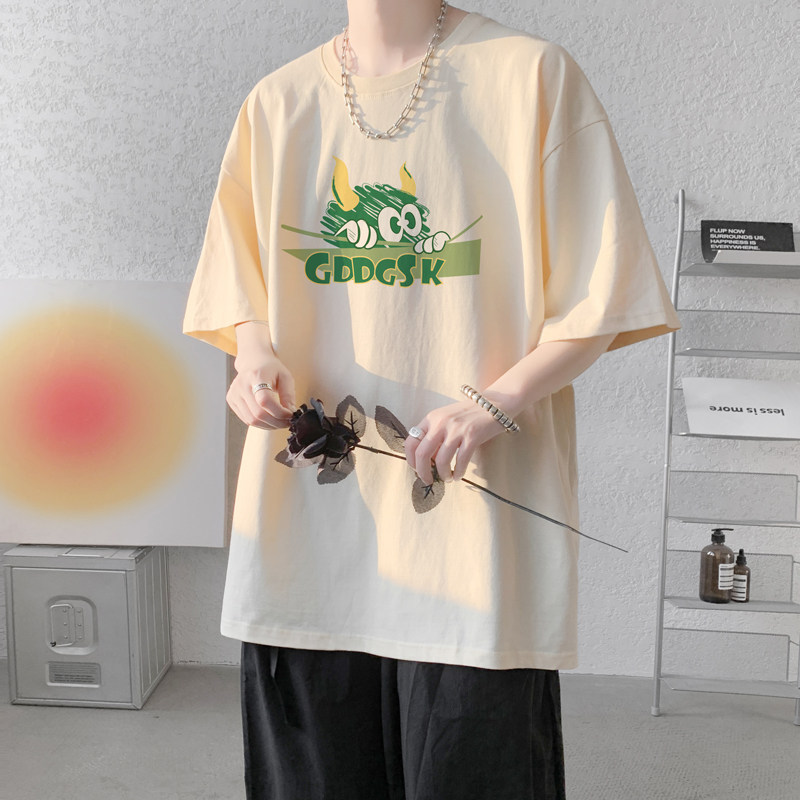 已注册/夏季卡通印花短袖T恤男休闲宽松体恤打底衫DT7878/P25图片