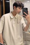 已注册/夏季新polo衫港风宽松短袖T恤男打底衫体恤PL7002/P45，男装Polo衫，电商B316