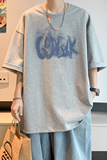 已注册/夏季浅灰色字母印花短袖T恤男生体恤打底衫DT8033/P25，男装T恤，电商B316