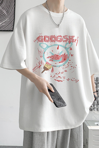 已注册/微笑的恶魔夏季印花短袖T恤男大码半袖港风体恤DT5686/P25图片
