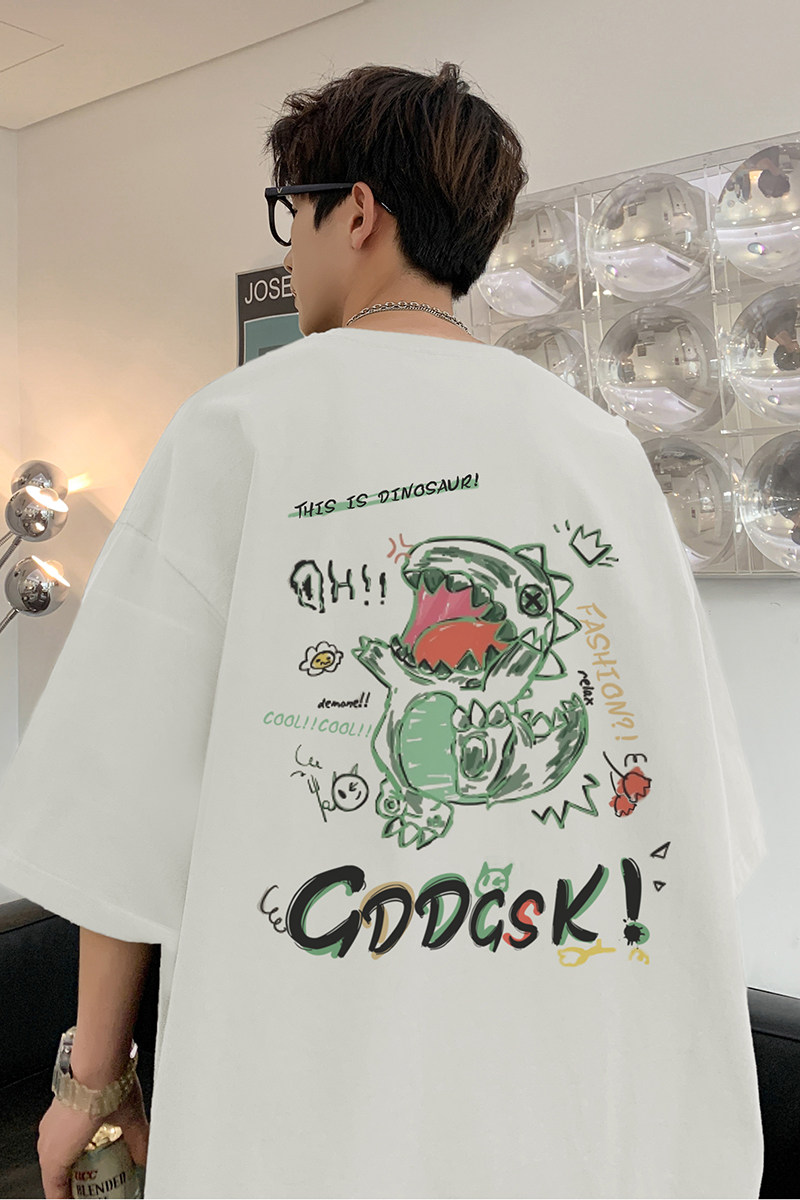 已注册/夏季百搭趣味印花短袖T恤男大码体恤打底衫DT5108/P25,男装T恤,电商B316